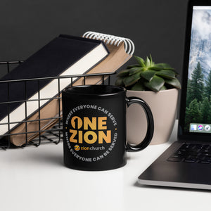 One Zion Black Glossy Mug