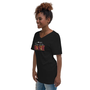 Because He Lives 2024 I am Free Unisex Short Sleeve V-Neck Tee